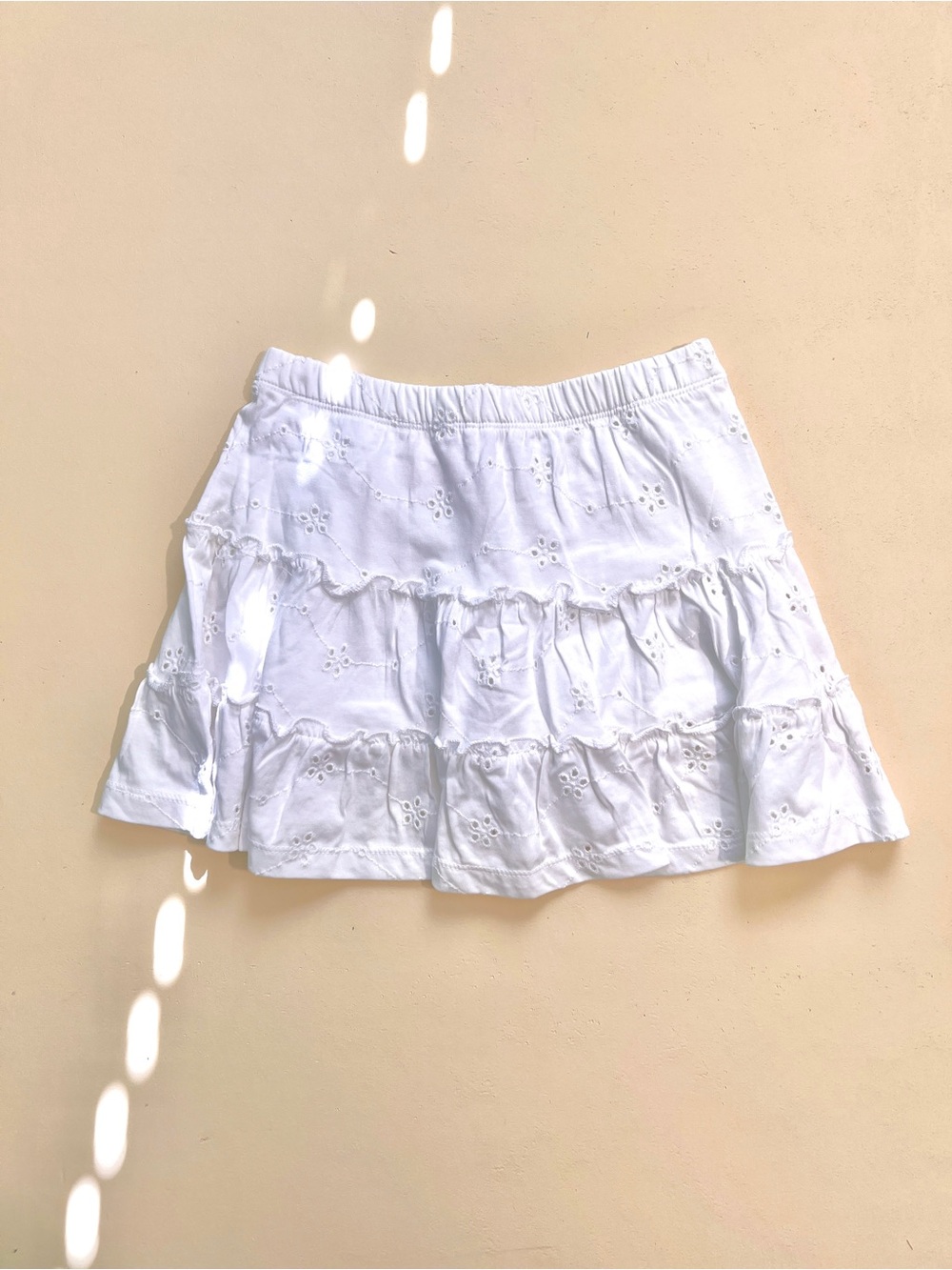 Cat & Jack White Eyelet Tiered Skort Girls Size S (6/7) NWT - Picture 4 of 5